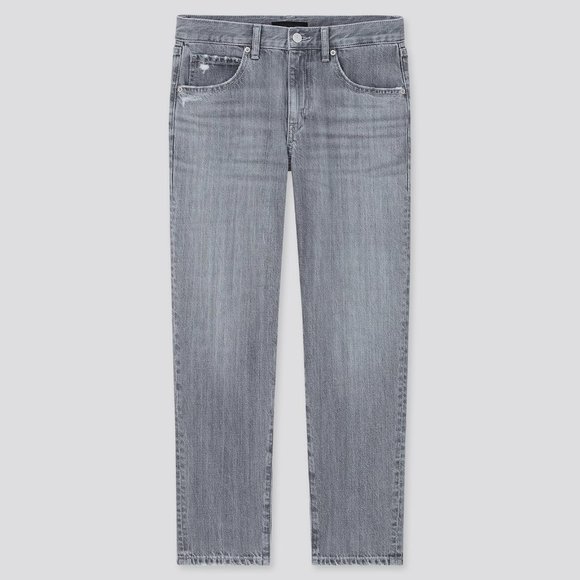 UNIQLO Grey Relaxed Tapered Ankle Jeans NWT - Picture 1 of 3